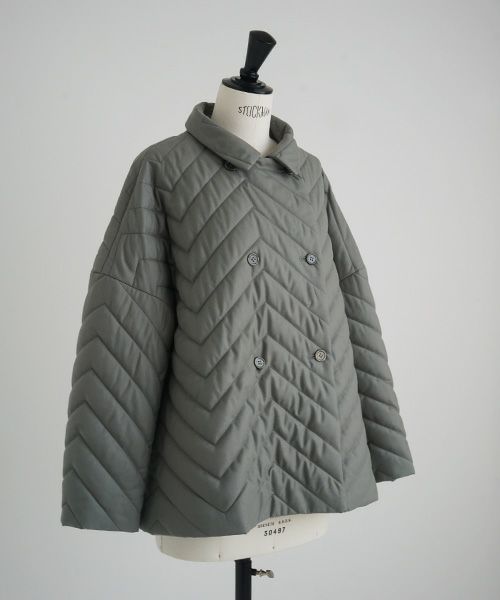 Mochi.モチ.quilted jacket [ma22-jk-02/green grey]