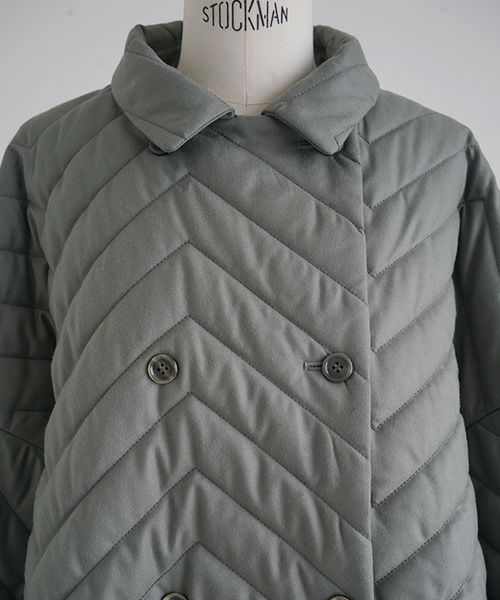 Mochi.モチ.quilted jacket [ma22-jk-02/green grey]
