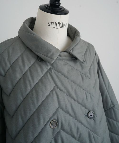 Mochi.モチ.quilted jacket [ma22-jk-02/green grey]