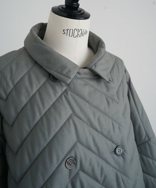 Mochi.モチ.quilted jacket [ma22-jk-02/green grey]
