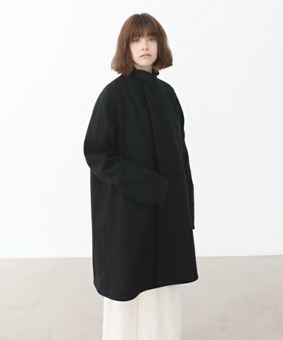 Mochi.モチ.no collar middle coat [ma22-co-01/black]