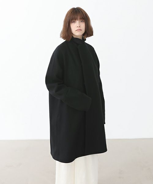Mochi.モチ.no collar middle coat [ma22-co-01/black]