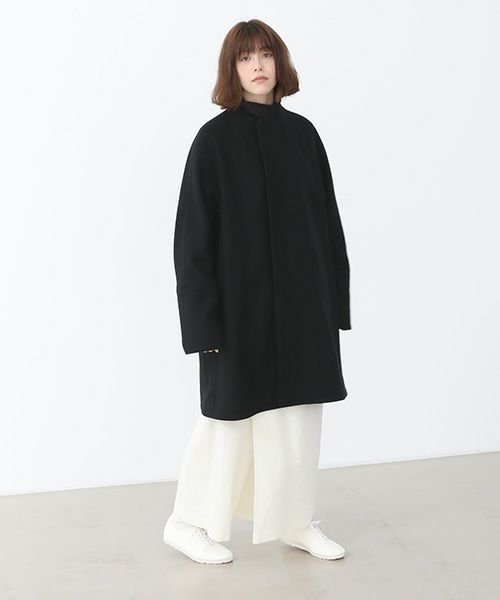 Mochi.モチ.no collar middle coat [ma22-co-01/black]