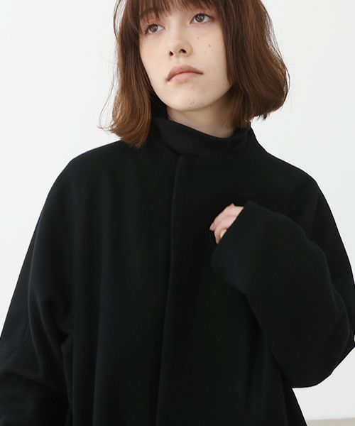 Mochi.モチ.no collar middle coat [ma22-co-01/black]