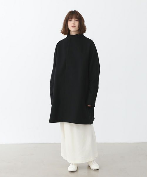 Mochi.モチ.no collar middle coat [ma22-co-01/black]