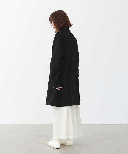 Mochi.モチ.no collar middle coat [ma22-co-01/black]