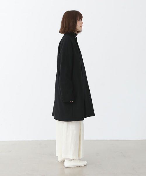 Mochi.モチ.no collar middle coat [ma22-co-01/black]