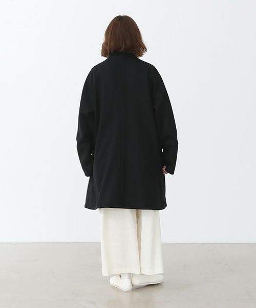 Mochi.モチ.no collar middle coat [ma22-co-01/black]