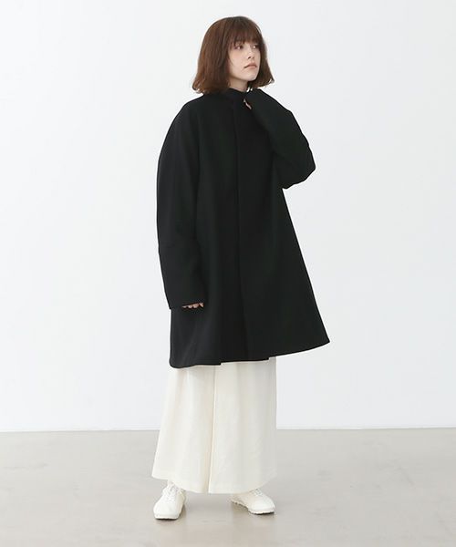 Mochi.モチ.no collar middle coat [ma22-co-01/black]