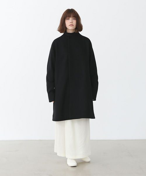 Mochi.モチ.no collar middle coat [ma22-co-01/black]