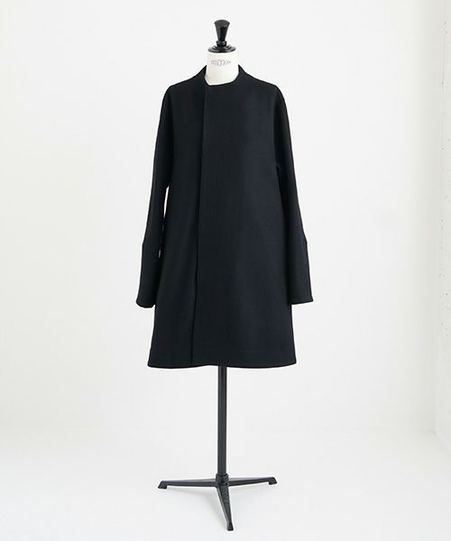Mochi.モチ.no collar middle coat [ma22-co-01/black]