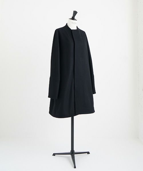 Mochi.モチ.no collar middle coat [ma22-co-01/black]