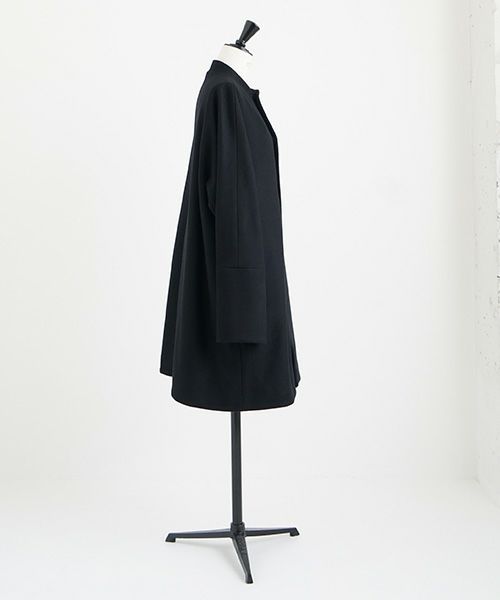 Mochi.モチ.no collar middle coat [ma22-co-01/black]