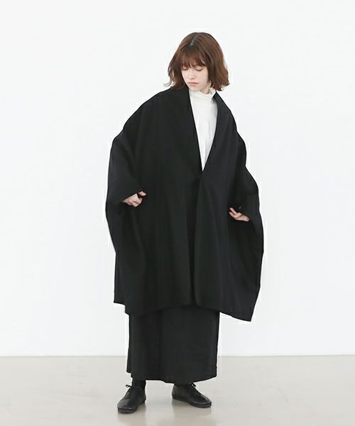 Mochi.モチ.cape coat [ma22-co-02/black・]