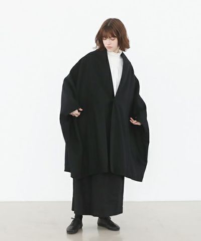 Mochi.モチ.cape coat [ma22-co-02/black・]