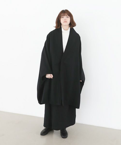 Mochi.モチ.cape coat [ma22-co-02/black・]