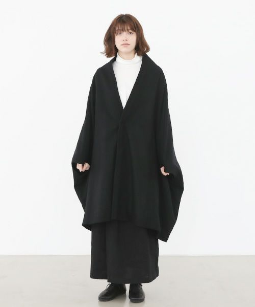 Mochi.モチ.cape coat [ma22-co-02/black・]