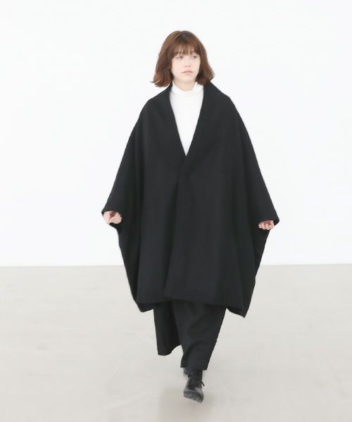 Mochi.モチ.cape coat [ma22-co-02/black・]