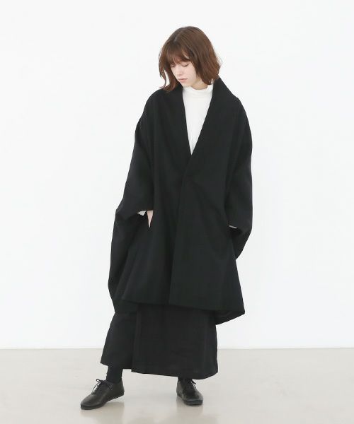 Mochi.モチ.cape coat [ma22-co-02/black・]