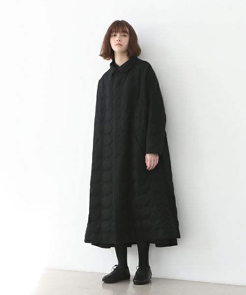Mochi モチ stand fall collar coat (quilted) [ma22-co-03/quilted]