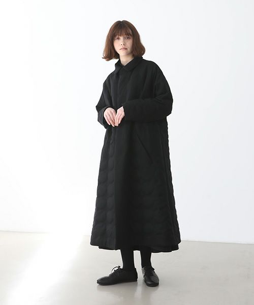 Mochi モチ stand fall collar coat (quilted) [ma22-co-03/quilted]