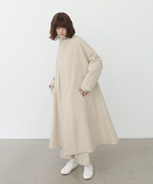 Mochi.モチ.no collar coat  [ma22-co-04-/off beige]