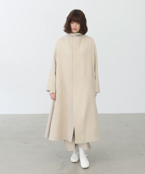Mochi.モチ.no collar coat  [ma22-co-04-/off beige]