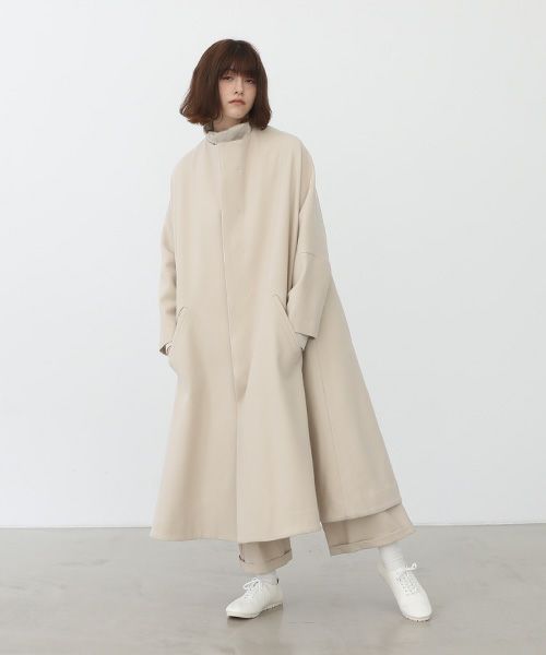 Mochi.モチ.no collar coat  [ma22-co-04-/off beige]