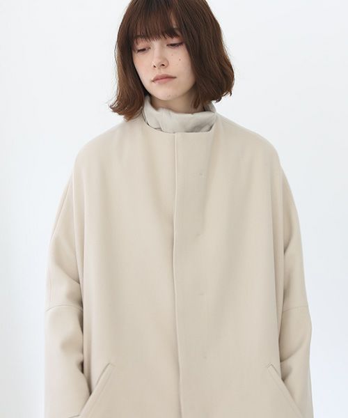 Mochi.モチ.no collar coat  [ma22-co-04-/off beige]