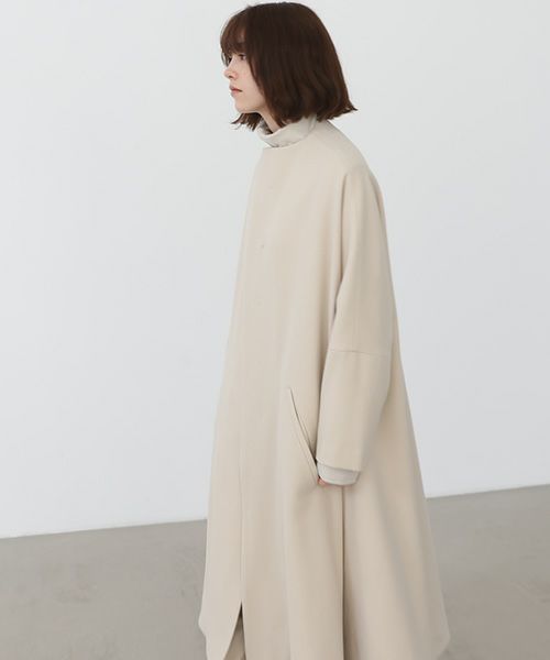 Mochi.モチ.no collar coat  [ma22-co-04-/off beige]
