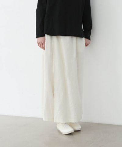 Mochi.モチ.wrap wide pants [ma22-pt-01/off white・]