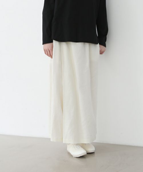 Mochi.モチ.wrap wide pants [ma22-pt-01/off white・]