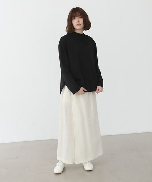 Mochi.モチ.wrap wide pants [ma22-pt-01/off white・]