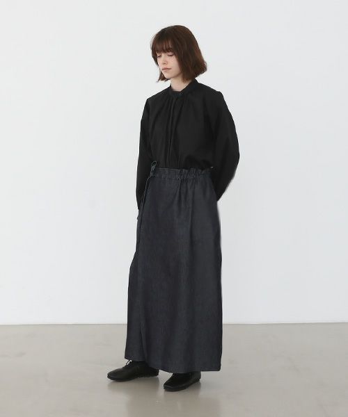 Mochi.モチ.wrap denim pants [ma22-pt-01/dark indigo]