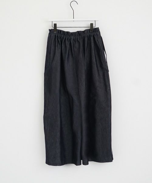 Mochi.モチ.wrap denim pants [ma22-pt-01/dark indigo]