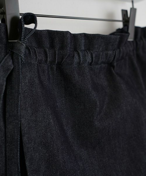 Mochi.モチ.wrap denim pants [ma22-pt-01/dark indigo]
