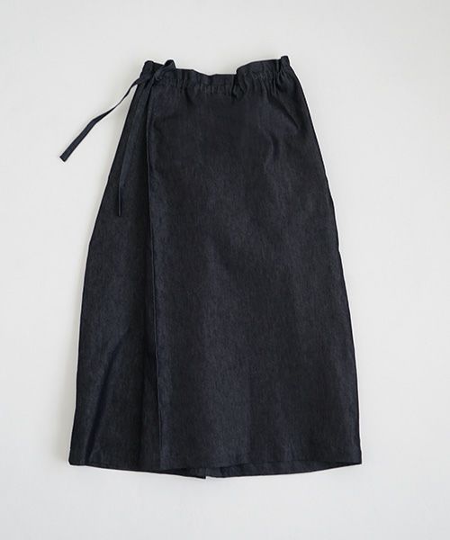Mochi.モチ.wrap denim pants [ma22-pt-01/dark indigo]