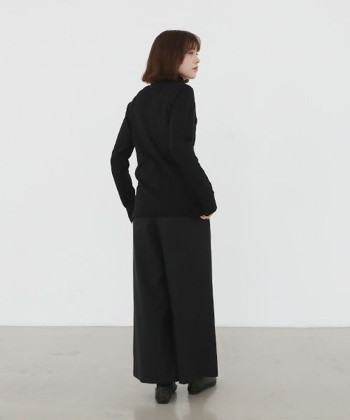 Mochi.モチ.asymmetry wide pants [ma22-pt-02/black/・1]