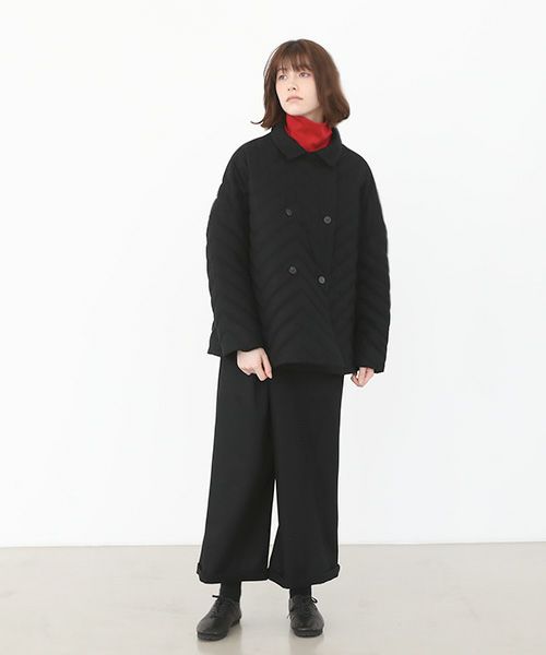 Mochi.モチ.asymmetry wide pants [ma22-pt-02/black/・1]