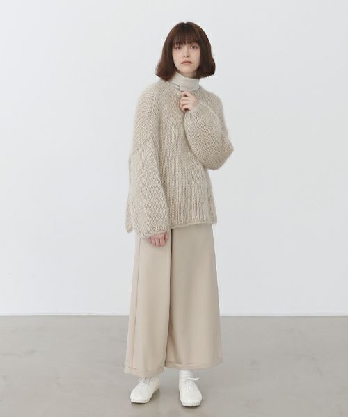 Mochi.モチ.asymmetry wide pants [ma22-pt-02/off beige]