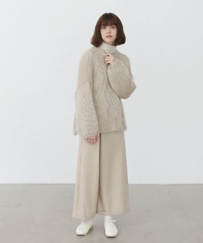 Mochi.モチ.asymmetry wide pants [ma22-pt-02/off beige]