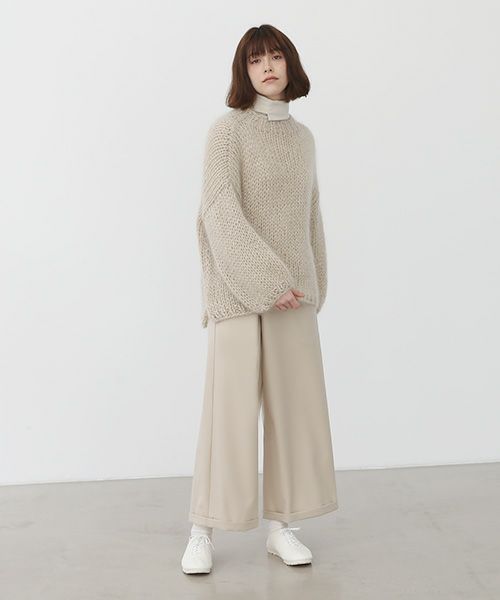 Mochi.モチ.asymmetry wide pants [ma22-pt-02/off beige]