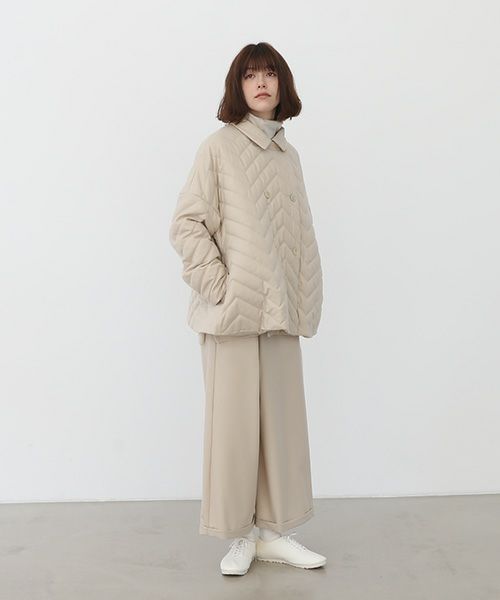Mochi.モチ.asymmetry wide pants [ma22-pt-02/off beige]