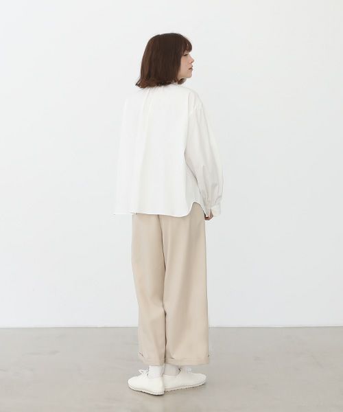 Mochi.モチ.asymmetry wide pants [ma22-pt-02/off beige]