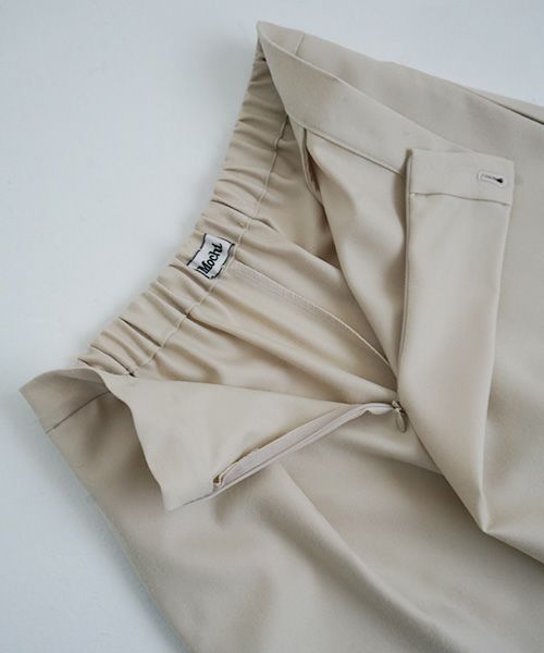 Mochi.モチ.asymmetry wide pants [ma22-pt-02/off beige]