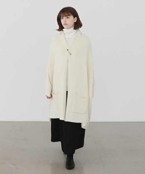 Mochi.モチ.pocket knit stole [m-a22-s-01/off white]
