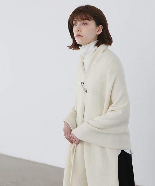 Mochi.モチ.pocket knit stole [m-a22-s-01/off white]