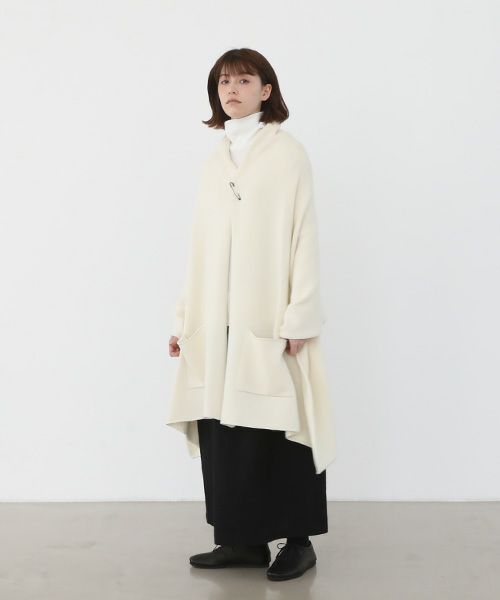 Mochi.モチ.pocket knit stole [m-a22-s-01/off white]