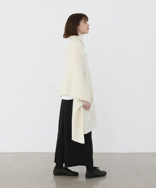 Mochi.モチ.pocket knit stole [m-a22-s-01/off white]