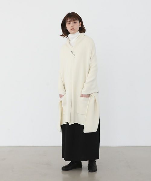 Mochi.モチ.pocket knit stole [m-a22-s-01/off white]